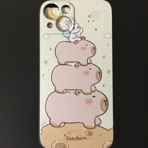 Pink Capybara iPhone 13 and iPhone 14 regular size Case
